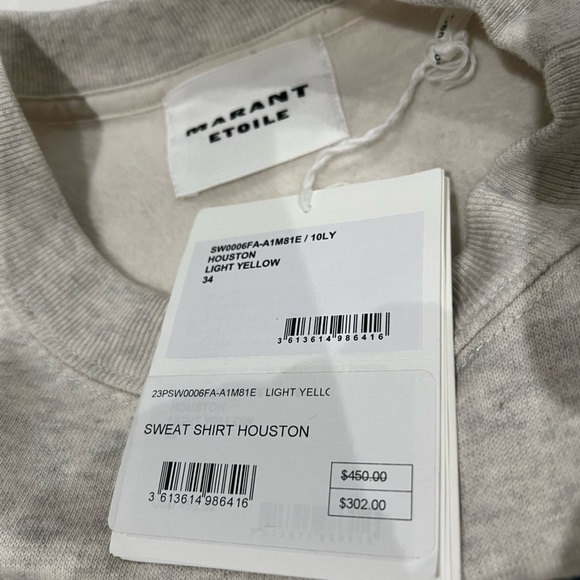 Isabel Marant Houston sweat shirt yellow oversized sweatshirt 34 / xs / size 2 - Picture 3 of 4